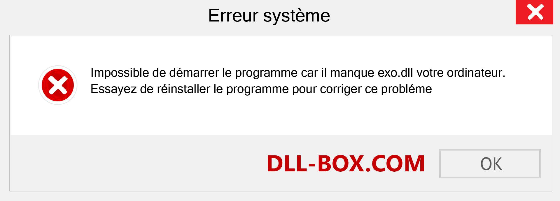 Le fichier exo.dll est manquant ?. Télécharger pour Windows 7, 8, 10 - Correction de l'erreur manquante exo dll sur Windows, photos, images